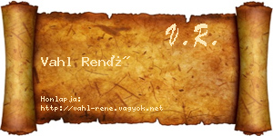 Vahl René névjegykártya